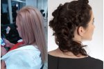 Oprócz luźno upiętych, czasem asymetrycznie włosów (zdjęcie po prawej) nowością w tym sezonie będą metaliczne odcienie blondów (zdjęcie po lewej) (fot. Małgorzata Czarnecka)