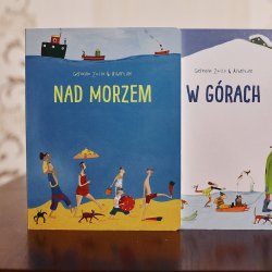 "W górach" i "Nad morzem" to książki obrazkowe od wydawnictwa Babaryba (fot. Ewelina Zielińska)