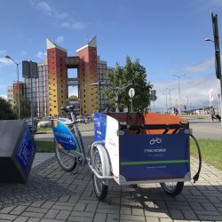 Od 18 maja do dyspozycji mieszkańców Tychów będą rowery transportowe CARGO - dostosowane do przewozu dzieci (fot. mat. UM Tychy)