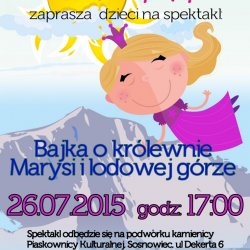 Spektakl pt. "Bajka o królewnie Marysi i lodowej górze" zostanie wystawiony w Piaskownicy Kulturalnej (fot. mat. organizatora)