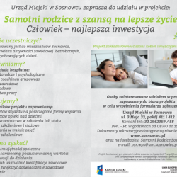 Projekt „Samotni rodzice z szansą na lepsze życie” pomoże znaleźć pracę i nie tylko (fot. materiały UM w Sosnowcu)