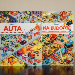 "Auta" i "Na budowie" to kolorowe picturebooki wydane przez Babarybę (fot. Ewelina Zielińska)