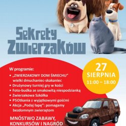 Atrakcje związane z filmem "Sekretne życie zwierzaków domowych" odbędzie się 27 sierpnia (fot. mat. organizatora)