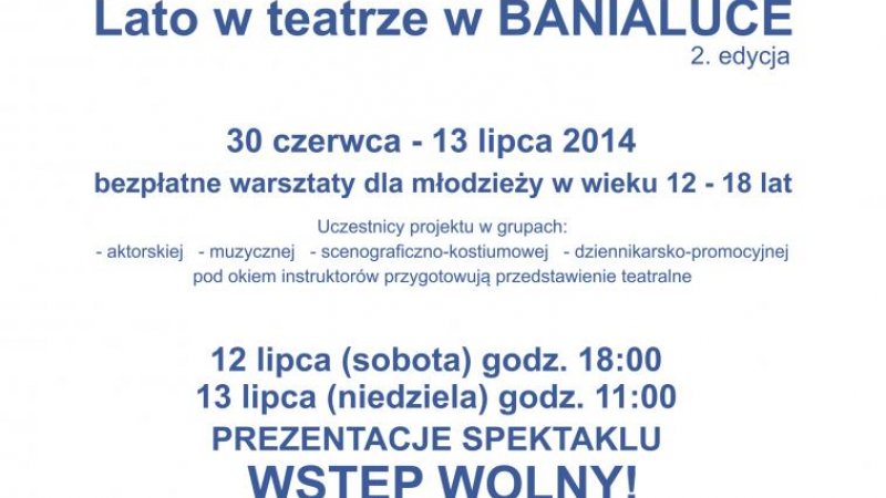Teatr Lalek Banialuka zaprasza na warsztaty wakacyjne (fot. materiały teatru)