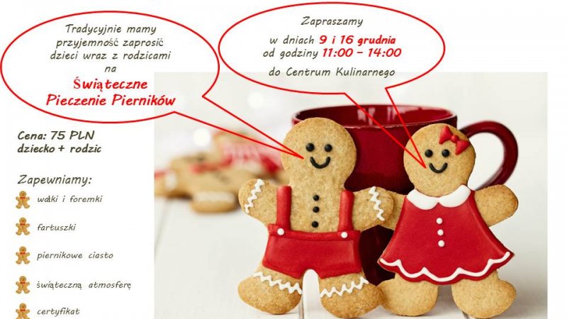 Świąteczne pierczenie pierników odbędzie się w dwóch terminach: 9 i 16 grudnia (fot. mat. organizatora)