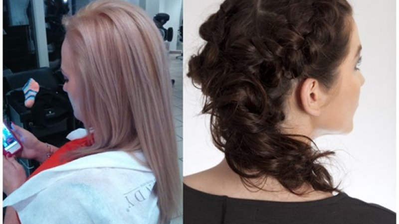 Oprócz luźno upiętych, czasem asymetrycznie włosów (zdjęcie po prawej) nowością w tym sezonie będą metaliczne odcienie blondów (zdjęcie po lewej) (fot. Małgorzata Czarnecka)