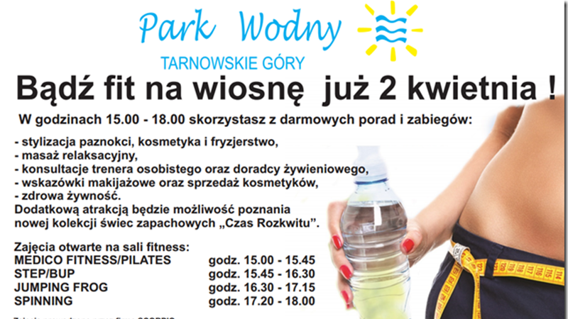 Na bezpłatne spotkanie "Bądź fit na wiosnę" zaprasza Park Wodny w Tarnowskich Górach (fot. mat. organizatora)