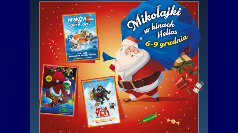 W kinie Helios, przez 3 dni będzie można spotkać się z Mikołajem i obejrzeć specjalne seanse (fot. mat. organizatora)