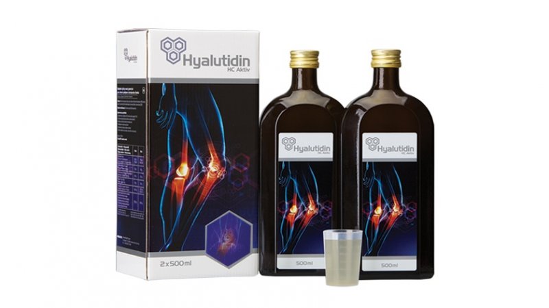 Hyalutidin HC Aktiv to smaczny płyn do picia, który zabezpiecza stawy przed wysychaniem i aktywuje komórki do własnej produkcji mazi stawowej (fot. mat. firmy Zdrowe Stawy Sp. z o.o.)