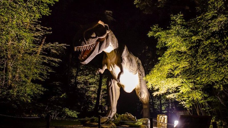 Przez kilka dni sierpnia Park Ruchomych Dinozaurów i Lunapark będą czynne do godz. 23 (fot. mat. Zatorlandu)