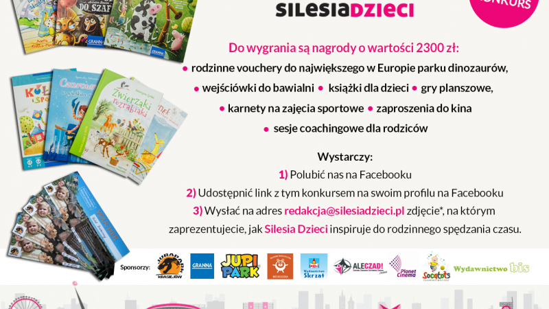W naszym konkursie urodzinowym aż 13 osób zdobędzie atrakcyne nagrody. Ślijcie swoje zdjęcia na adres: redakcja@silesiadzieci.pl (fot. mat. Silesia Dzieci)
