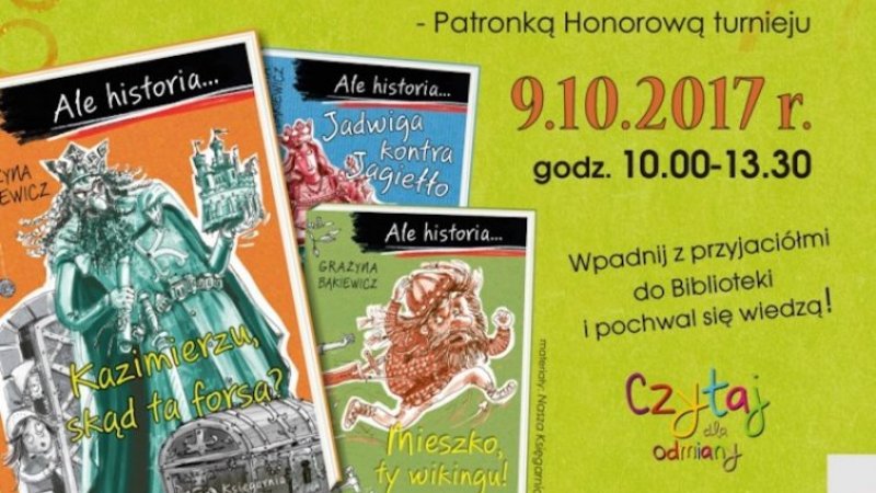 Turniej czytelniczy na temat książek z serii "Ale historia..." odbędzie się 9 października (fot. mat. organizatora)