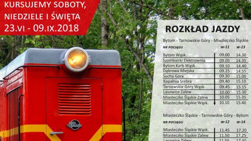 Górnośląska Kolej Wąskotorowa kursuje w weekendy i święta do 9 września (fot. mat. organizatora)