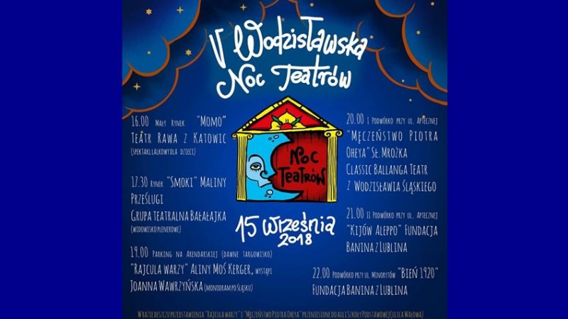 Podczas Wodzisławskiej Nocy Teatrów odbędzie wiele spektakli dla młodszych i starszych widzów (fot. mat. organizatora)