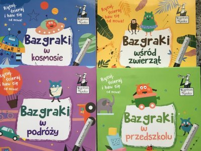 "Bazgraki" to seria książeczek dla dzieci w wieku 3-6 lat, które idealnie sprawdzą się np. w podróży (fot. Ewelina Zielińska/SilesiaDzieci.pl)