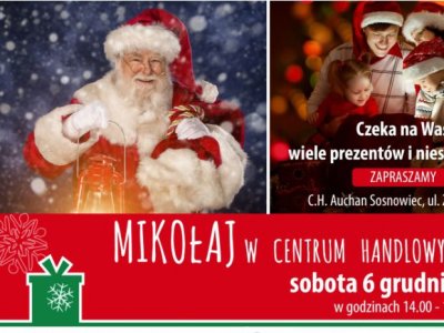 Mikołaj odwiedzi Centrum Handlowe Auchan w Sosnowcu (fot. mat. organizatora)