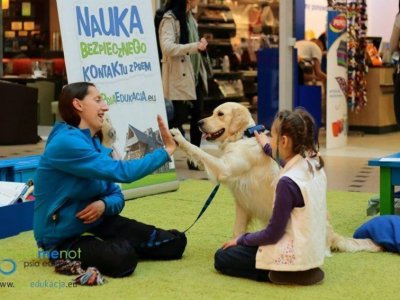 Podczas spotkania dzieci poznają mowę ciała psa (fot. mat. fundacji Forget-me-not)