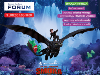Inspiracją do zabaw i warsztatów dla dzieci w CH Forum 9 lutego będzie film "Jak wytresować smoka 2" (fot. mat. organizatora)