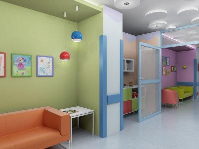Wizualizacja powstającego w Górnośląskim Centrum Zdrowia Dziecka w Katowicach kącika dla dzieci i rodziców (fot. materiały prasowe)